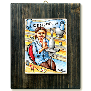 CERAMISTA-quadro mattonella ceramica mestieri caricatura collezione idea regalo scherzo