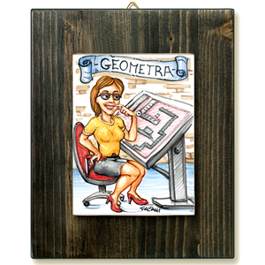GELOMETRA D-quadro mattonella ceramica mestieri caricatura collezione idea regalo scherzo