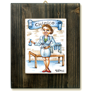 CHIMICO D-quadro mattonella ceramica mestieri caricatura collezione idea regalo scherzo